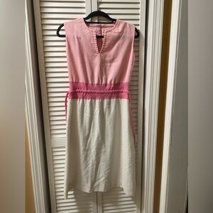 Bubblegum pink and white Leslie Fay vintage dress